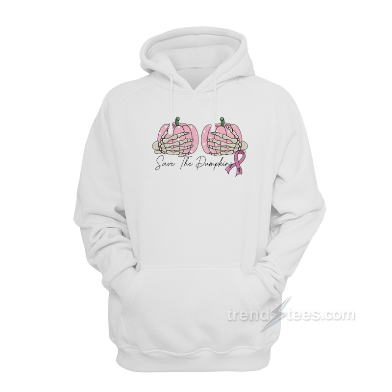 Boobs Save The Pumpkins Cancer Hoodie