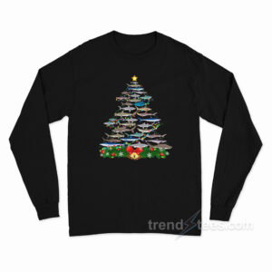 Christmas Tree Shark Lovers Long Sleeve Shirt