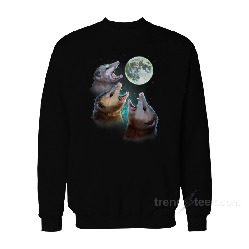 Three Opposum Moon With 3 Possums And Dead Moon Sweatshirt