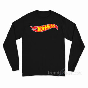 Hot Mess Hot Wheels Logo Parody Long Sleeve Shirt