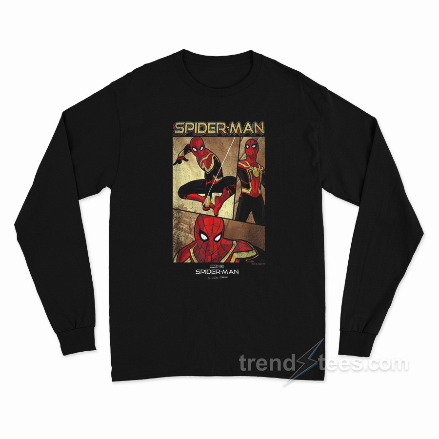 Marvel Spider Man No Way Home Spider Man Panel Poster Long Sleeve Shirt
