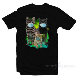 Three Cats Wear Face Mask T-Shirt