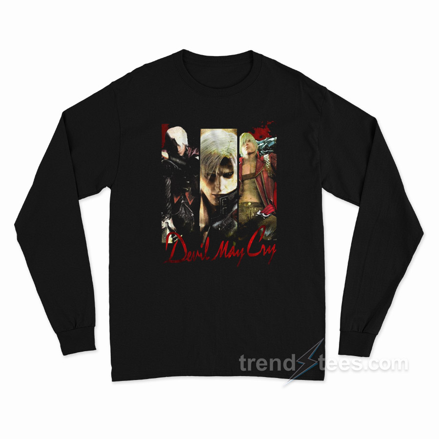Devil May Cry Trio Black Long Sleeve Shirt