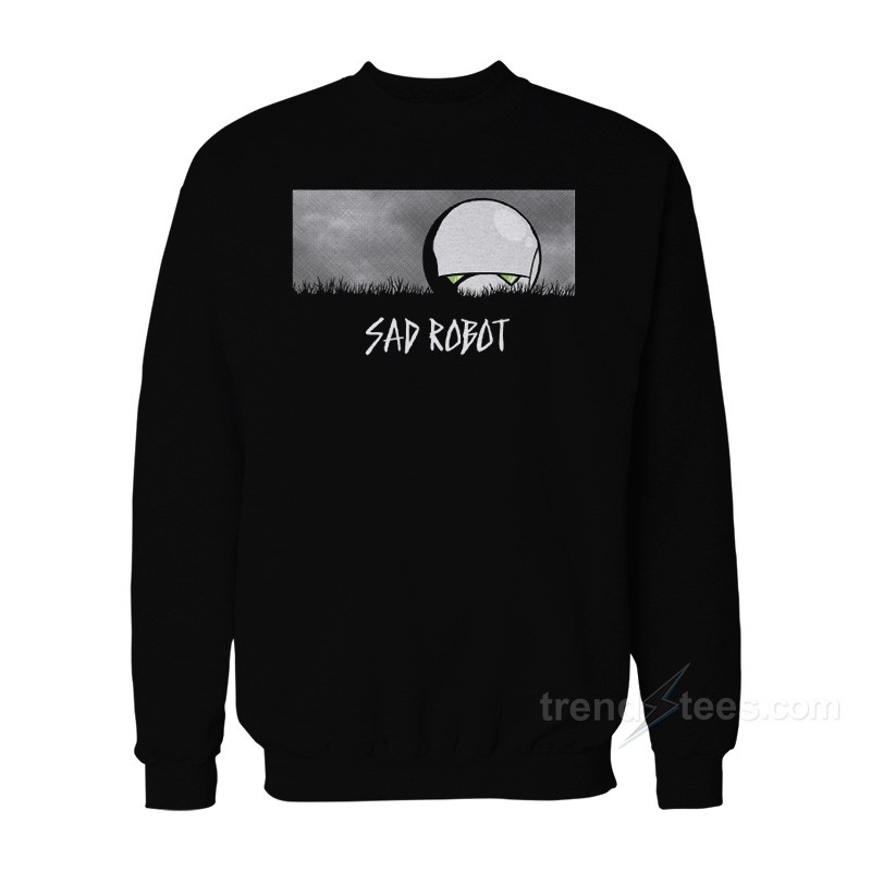 Marvin The Paranoid Android Sad Robot Sweatshirt