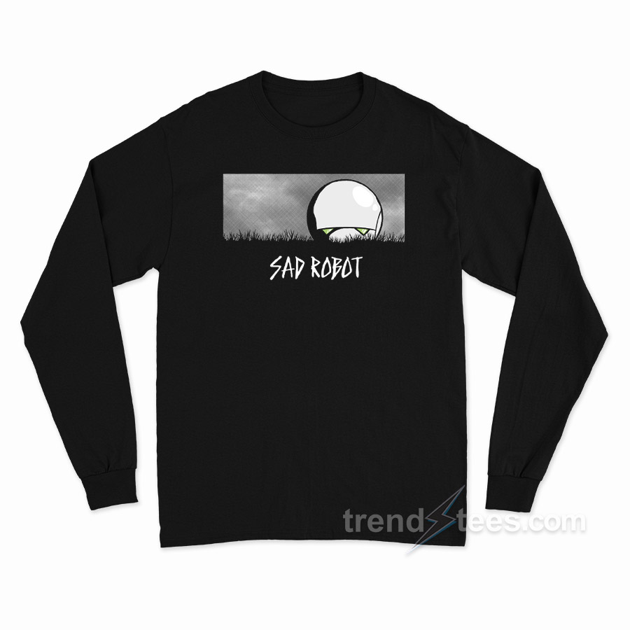 Marvin The Paranoid Android Sad Robot Long Sleeve Shirt