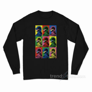Steven Spielberg Jurassic Park Dinosaur Pop Art Long Sleeve Shirt