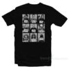 9 Faces Horror Halloween Mug Shot T-Shirt