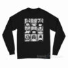 9 Face Horror Halloween Mug Shot Long Sleeve Shirt