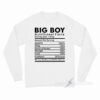 Big Boy Nutritional Facts Long Sleeve Shirt