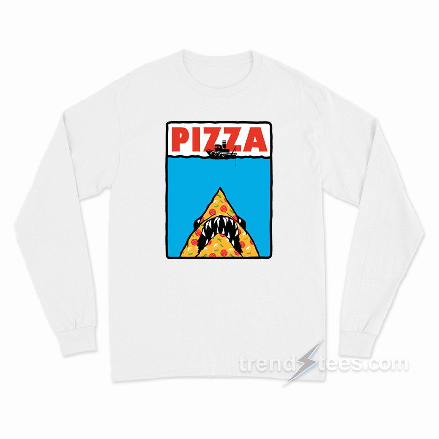 Pizza Jaws Parody Long Sleeve Shirt