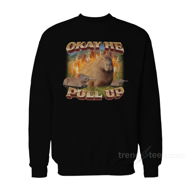 Okay He Pull Up Capybara Sweatshirt