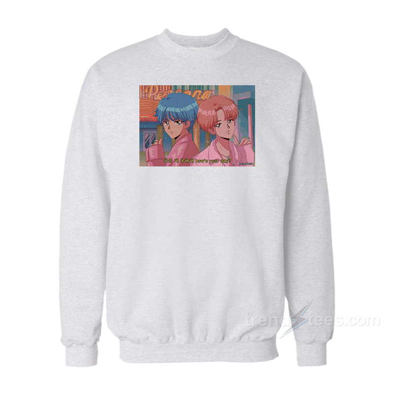 BTS 90's Anime How's Your Day Sweatshirt