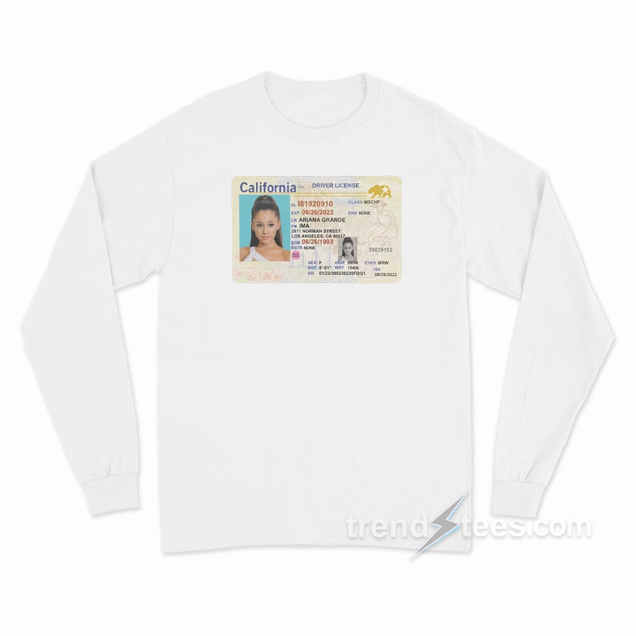Ariana Grande Drivers License Long Sleeve Shirt