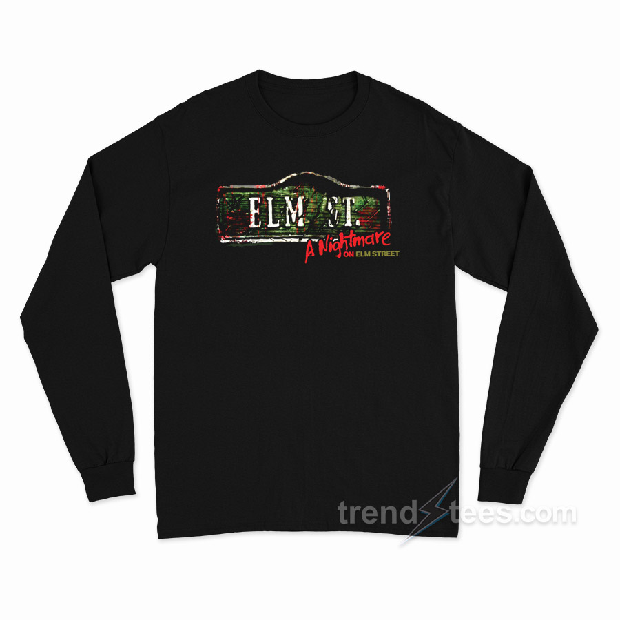Nightmare on Elm Street Sign Long Sleeve Shirt