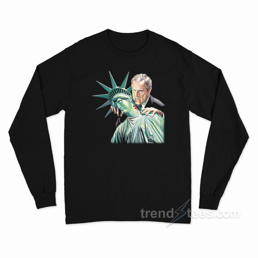 George Bush Statue of Liberty Vintage Long Sleeve Shirt
