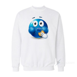 Blue Emoji Eating a Cookie Sweatshirt