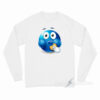 Blue Emoji Eating a Cookie Long Sleeve Shirt