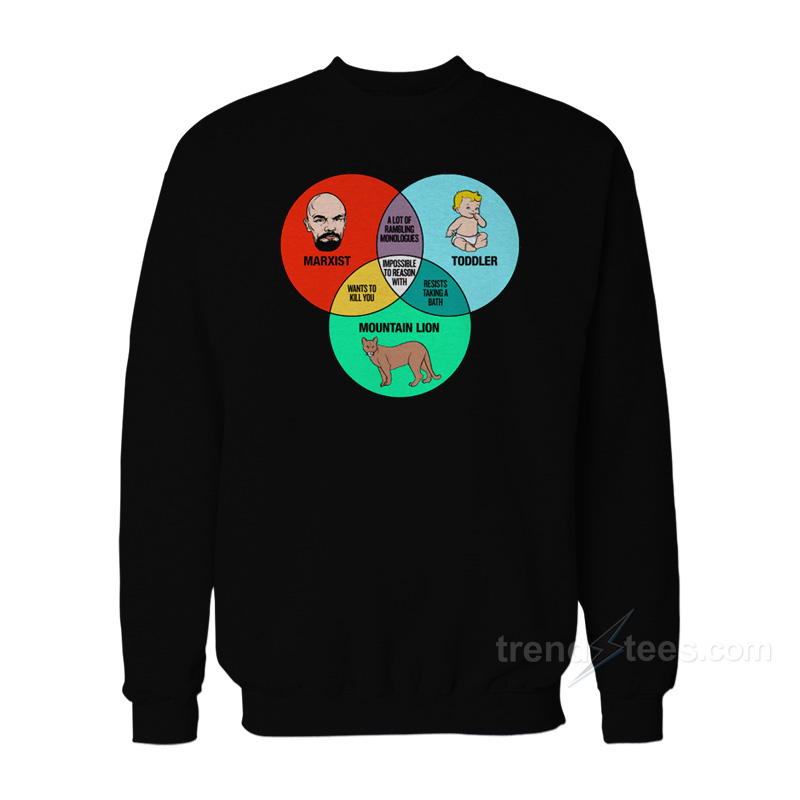 Marxist Toddler And Mountain Lion Venn Diagram Sweatshirt