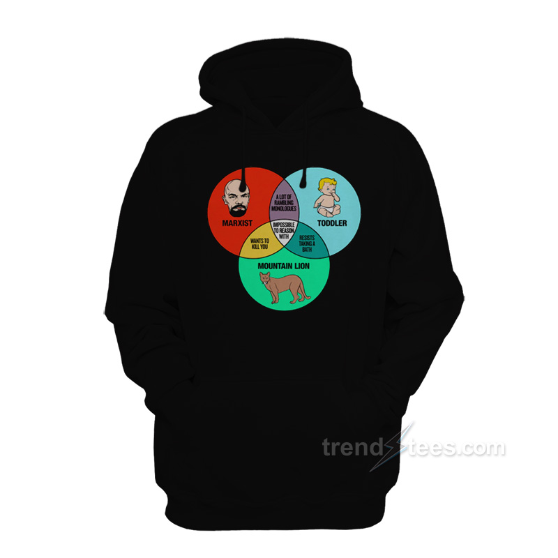 Marxist Toddler And Mountain Lion Venn Diagram Hoodie