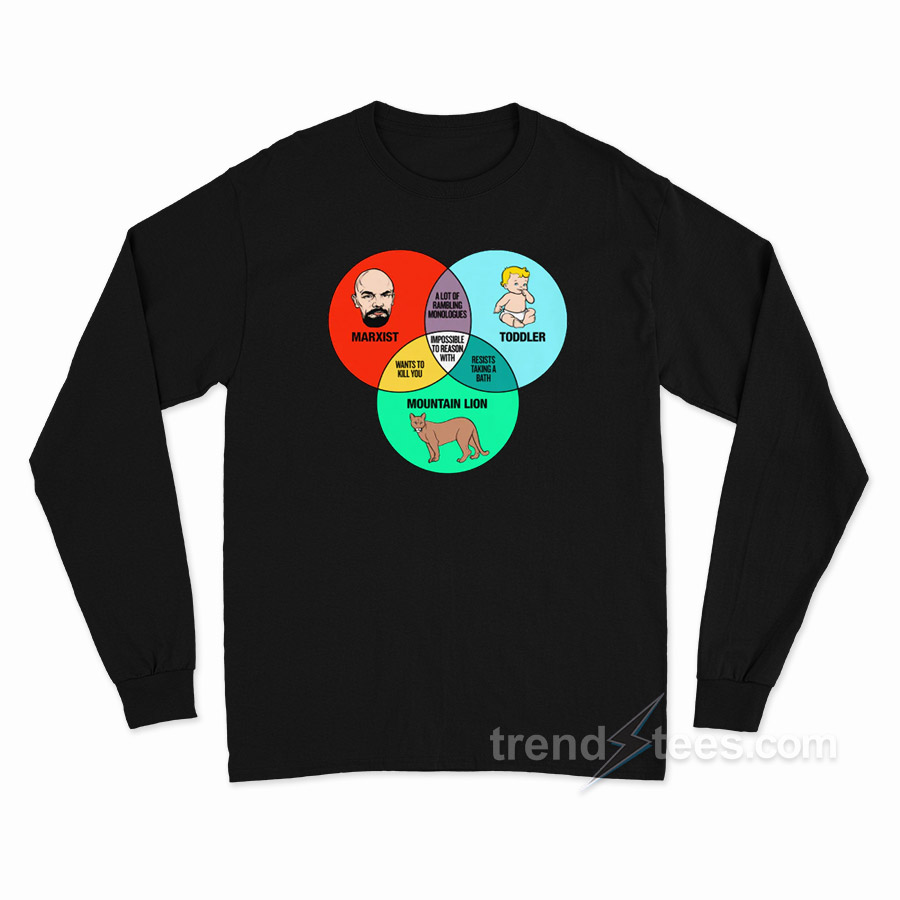 Marxist Toddler And Mountain Lion Venn Diagram Long Sleeve Shirt