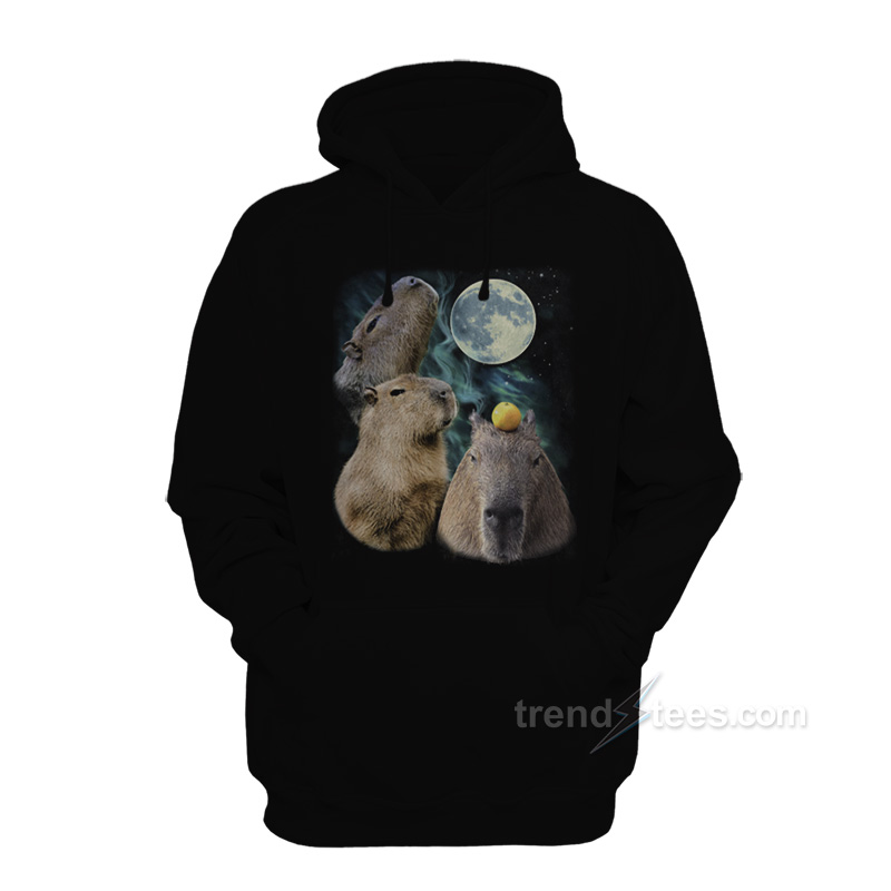 Three Moon Capybaras Hoodie