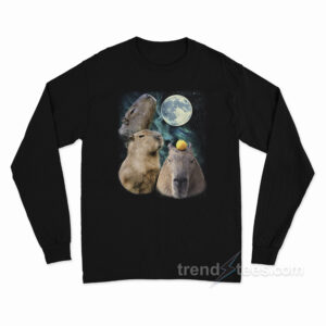 Three Moon Capybaras Long Sleeve Shirt