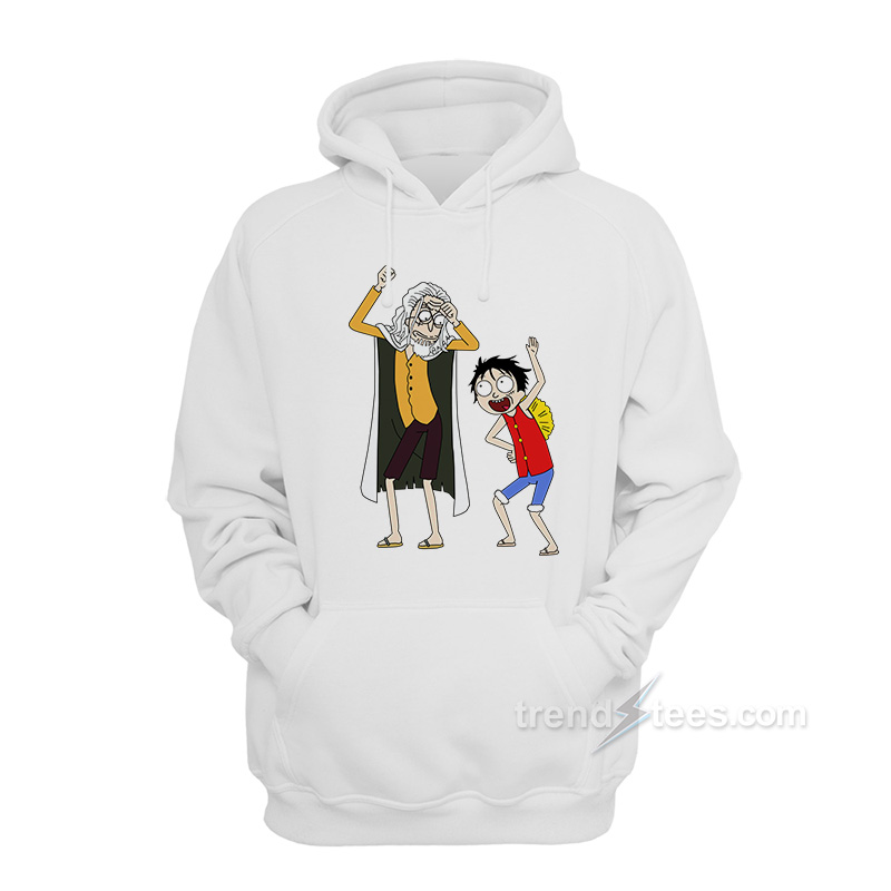 One Piece Luffy And Rayleigh Rick And Morty Parody Hoodie