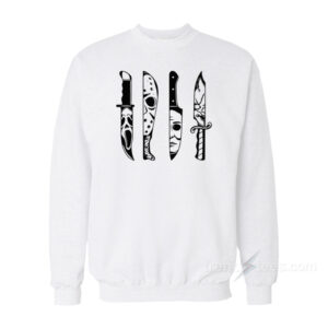 Horror Movie Characters in Knives Sweatshirt