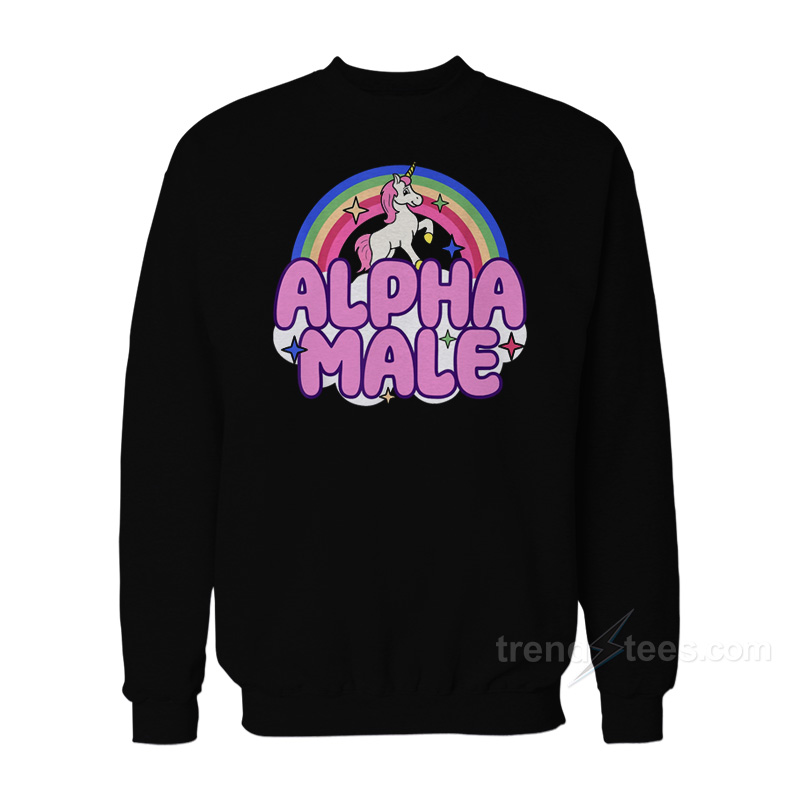 Ironic Alpha Male Unicorn Rainbow Sweatshirt