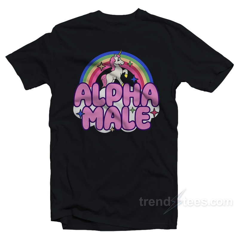 Ironic Alpha Male Unicorn Rainbow T-Shirt
