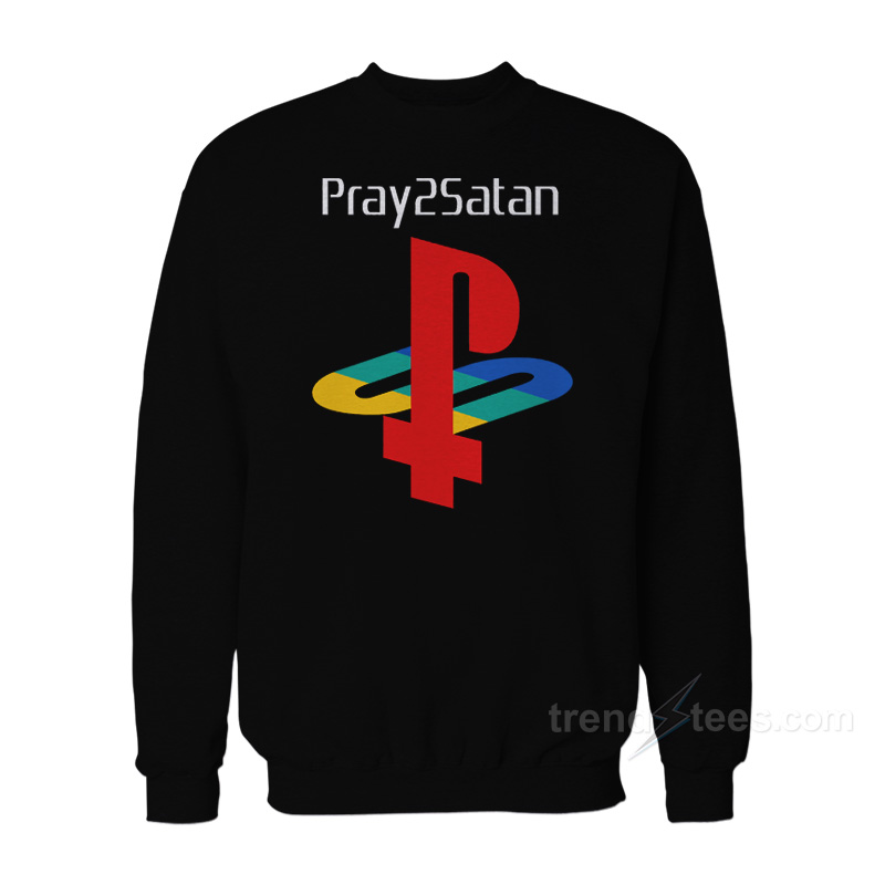 Pray2satan Playstation Logo Sweatshirt trendstees