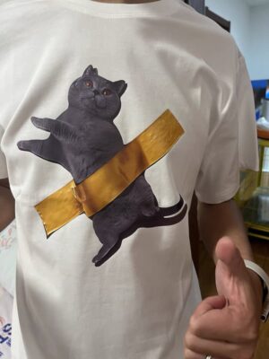 Cute Taped Little Blue Cat T-Shirt