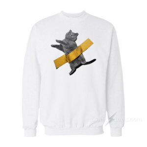 Cute Taped Little Blue Cat Sweatshirt
