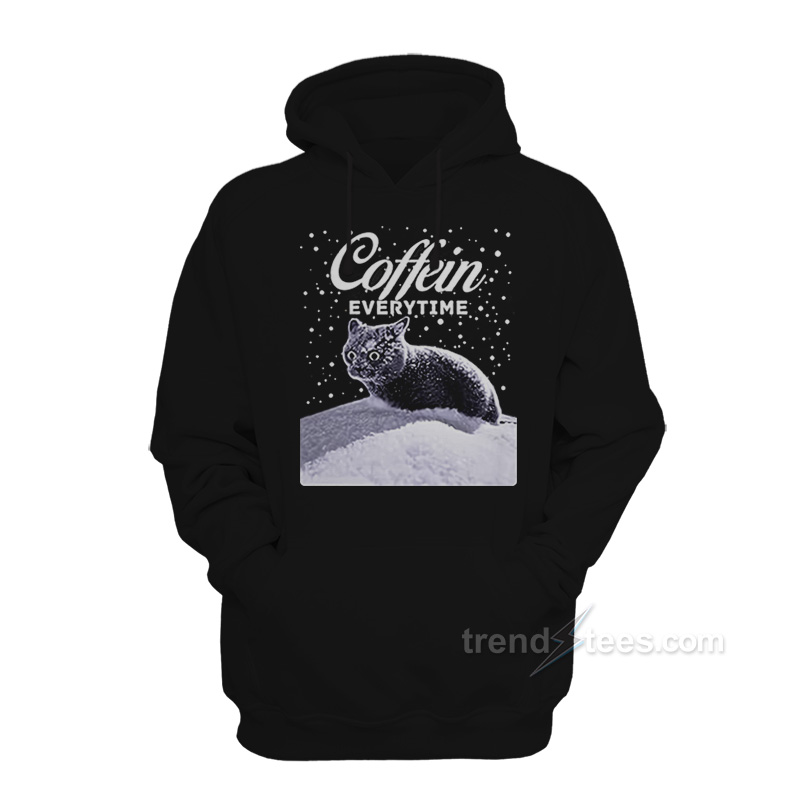 Snow Cat Coffein Everywhere Hoodie