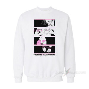 Foureyes X Based Kawaii Anime Sweatshirt White