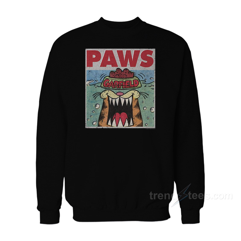 Paws Garfield Jaws Parody Sweatshirt