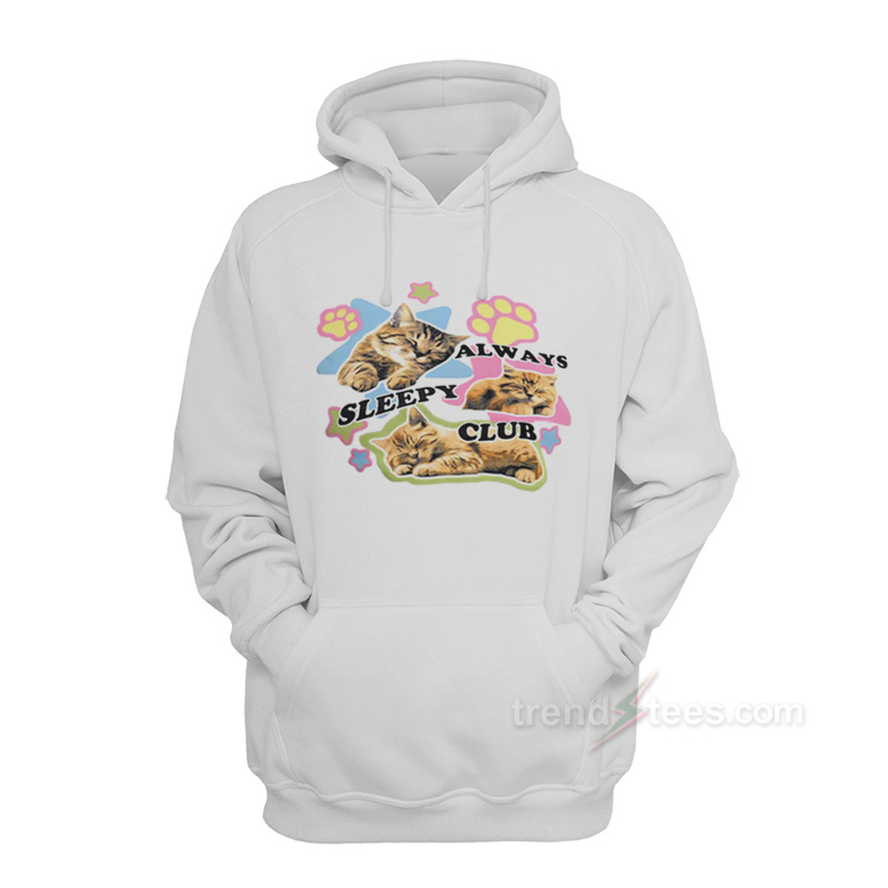 Always Sleepy Club Cute Cat Hoodie