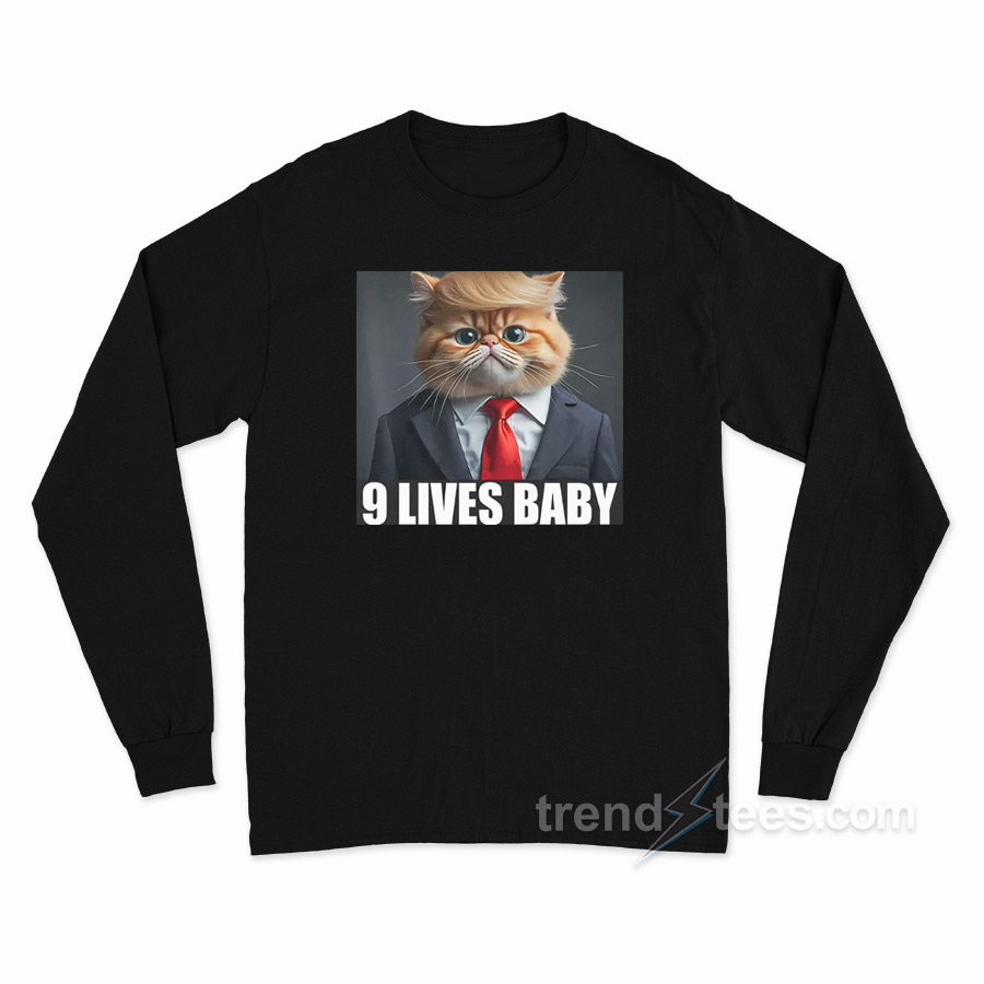 Trump Cat 9 Lives Baby Long Sleeve Shirt