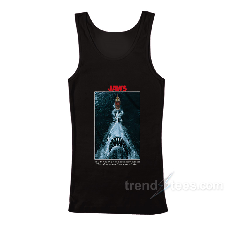 Jaws Shark Chasing Boat Tank Top