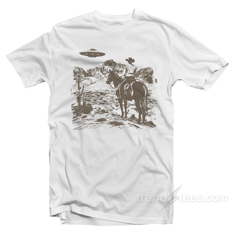 Ufo Western Vintage Cowboy T-Shirt