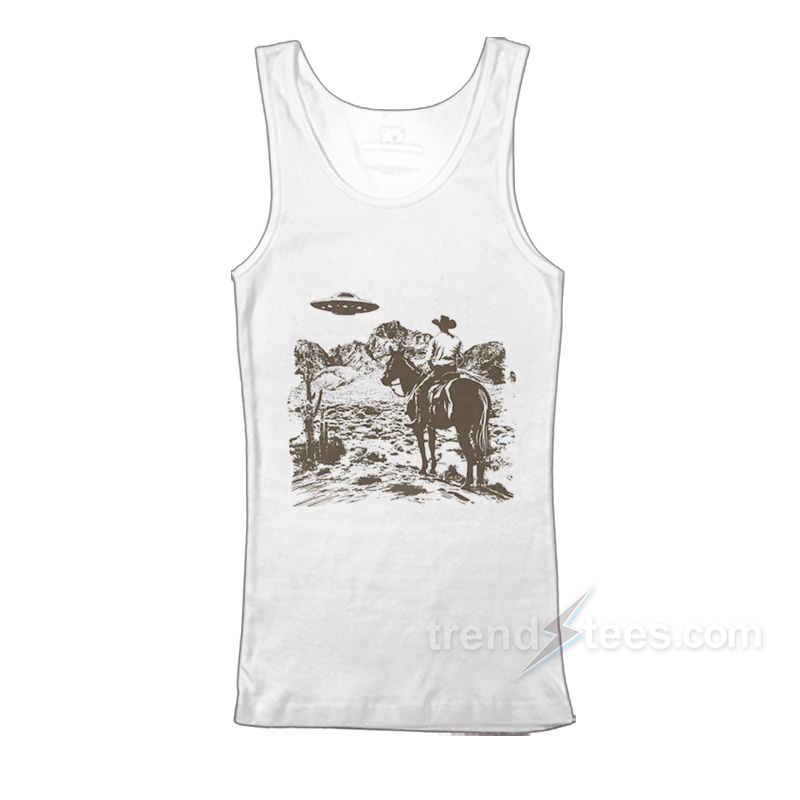 Ufo Western Vintage Cowboy Tank Top