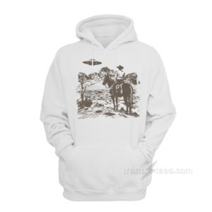 Ufo Western Vintage Cowboy Hoodie