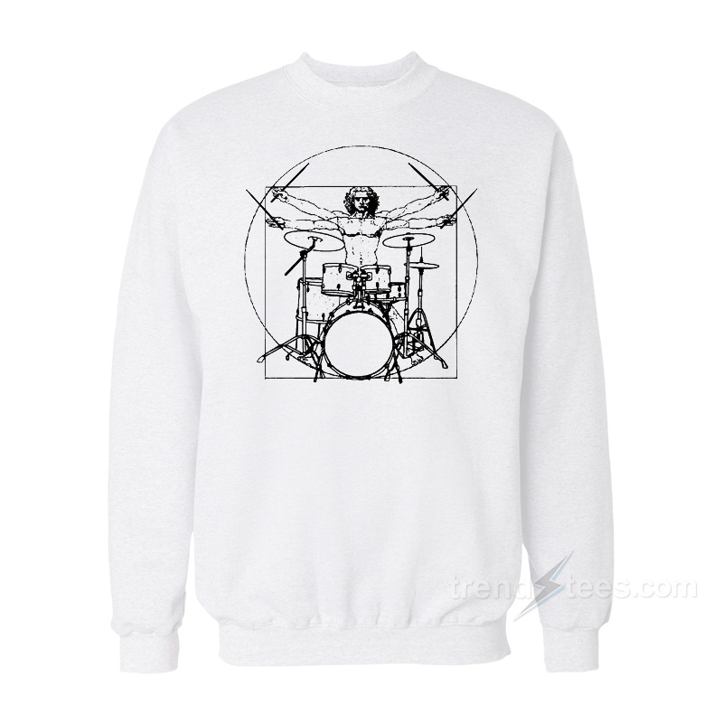 Da Vinci Vitruvian Man Drummer Sweatshirt