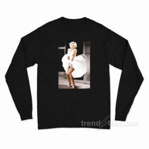 Blowing In The Wind Marilyn Monroe White Dress Long Sleeve Shirt