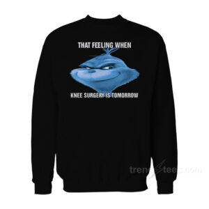 The Grinch That Feeling When Knee Surgery Is Tomorrow Meme Sweatshirt