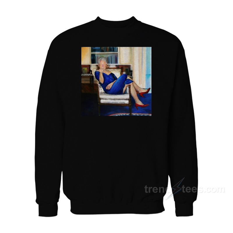 Bill Clinton In Blue Dress Sweatshirt