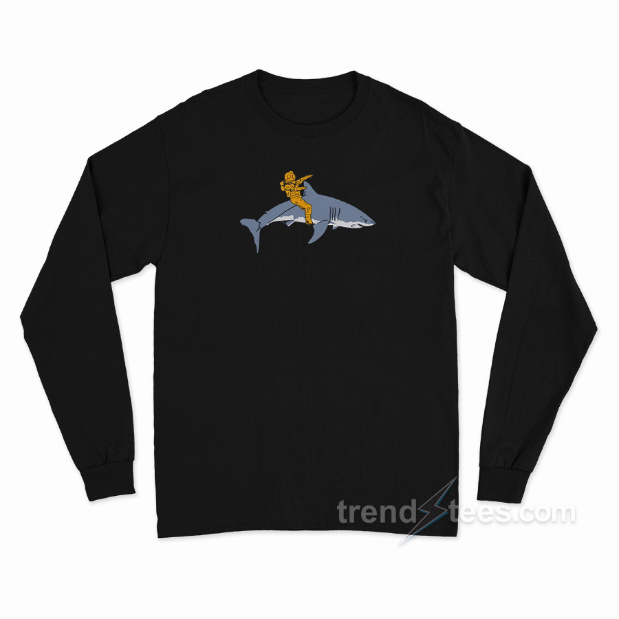 Jimmy Chance Raising Hope Diver Riding A Shark Long Sleeve Shirt