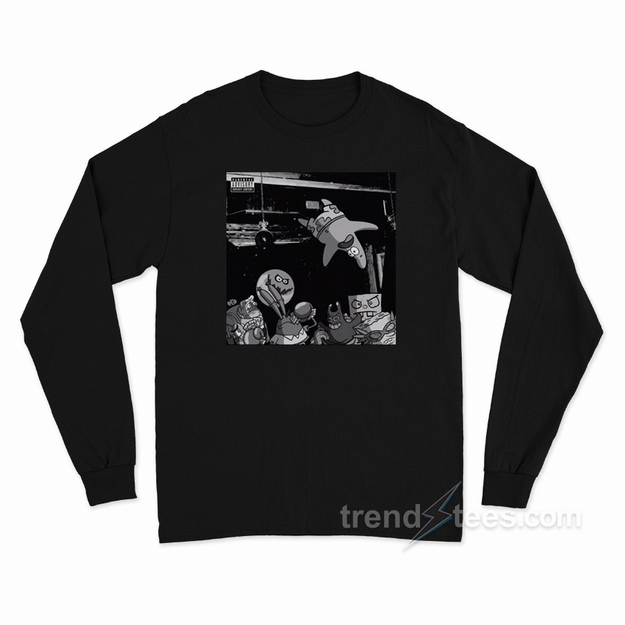 Spongebob Die Lit Album Cover Long Sleeve Shirt
