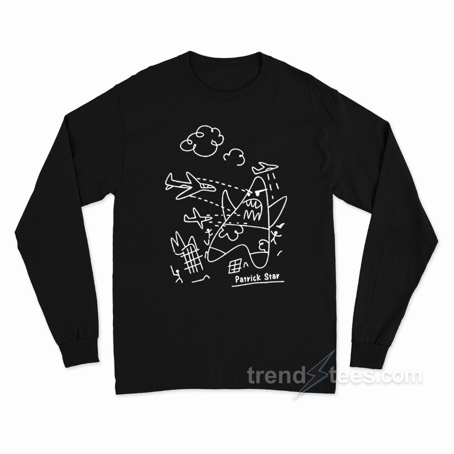 Spongebob Patrick Star Sign Signature Long Sleeve Shirt