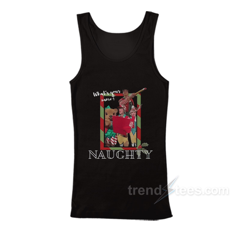 Tally The Elf Santa Disney 2024 What's Your Name Naughty Tank Top